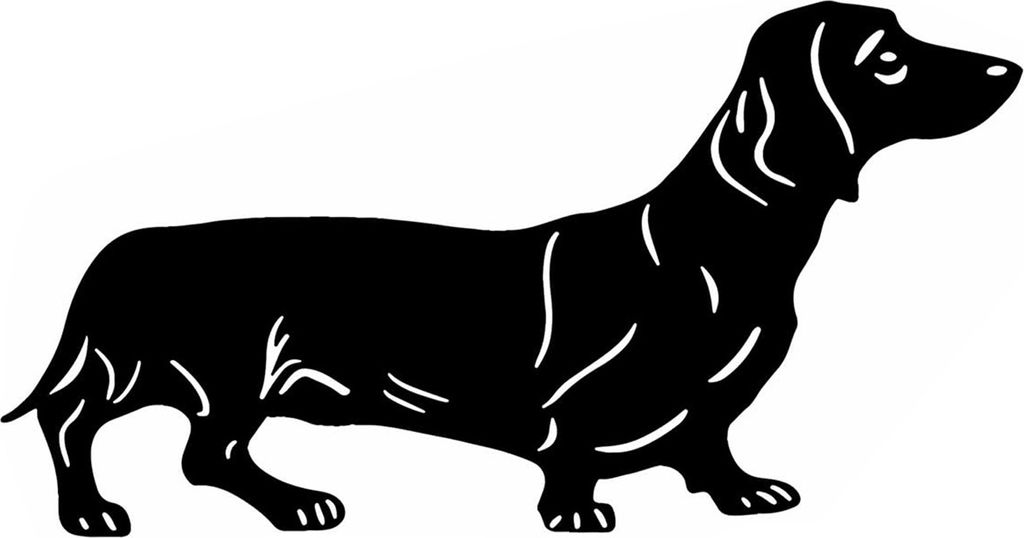 Dackel-Gartenstecker, Metall, schwarze Hunde-Silhouette, Stecker, Außendekoration, Dackel-Schild mit Stecker für Hof, Rasen, Bauernhof