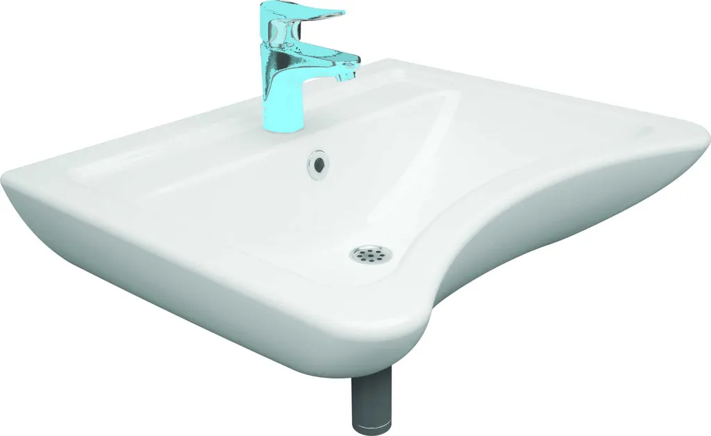 Lavabo Bagno Disabili 63 cm Ceramica Bianca - Design Pratico e Sicuro