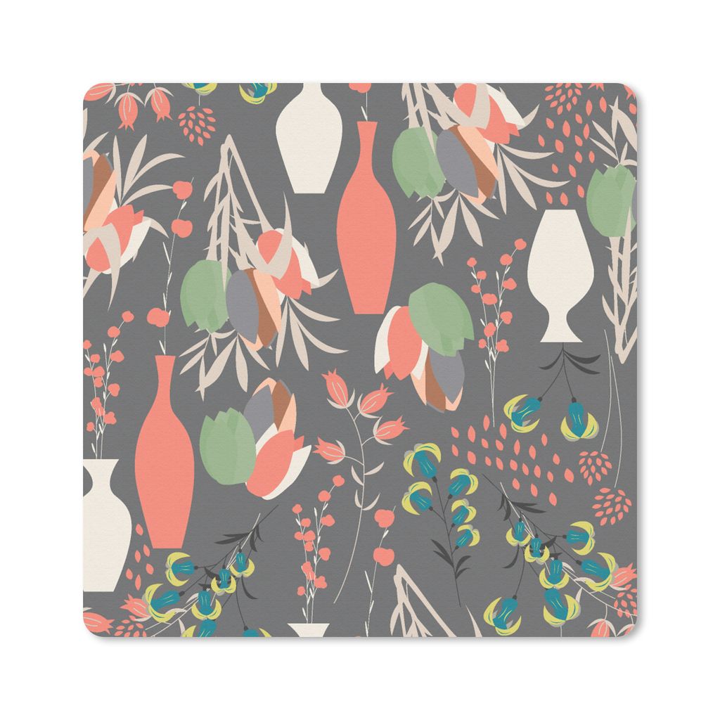 MuchoWow Mauspad Mousepad Blumenstrauß - Blumen - Muster 30x30 cm - Mousepads - Maus Mat - Pad - Mausunterlage - Gaming