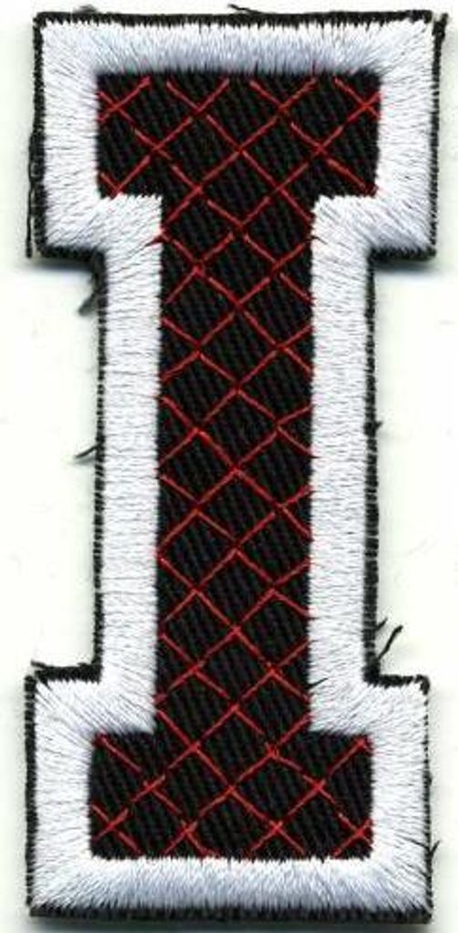 Aufnäher Patches - Buchstabe I - Gr. ca. 6cm x 4cm - 21739 schwarz-weiß