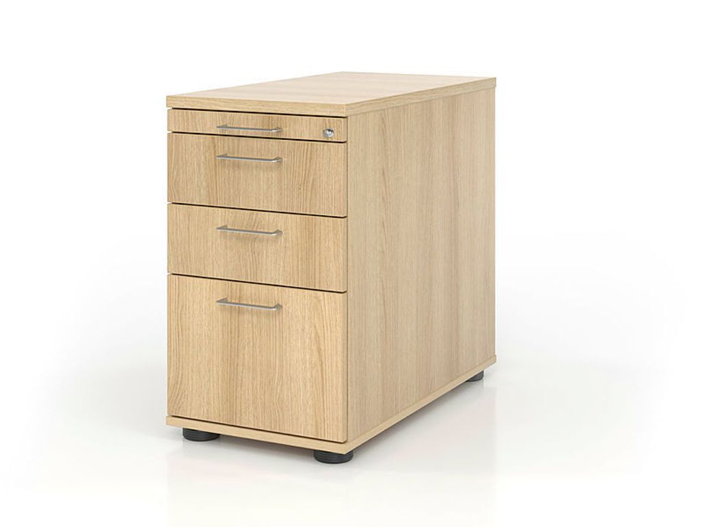 Büro Standcontainer mit Hängeregister Modell SC40 abschließbar E= Eiche-RE = Relinggriff Kunststoff