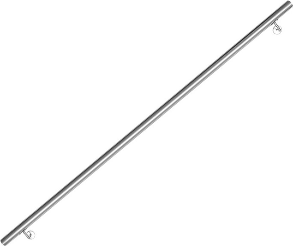 Aufun Edelstahl Handlauf 200cm Treppengeländer Innen Und Außen Mit 2 Pfosten Für Treppen, Brüstung, Balkon (200cm, 0 Querstreben