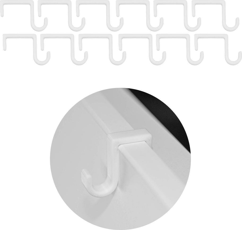 12x Türhaken Türklemme Türklammer Falzmaß 26 mm Türclip Türhaken Tür Kleiderhaken Universal Weiß