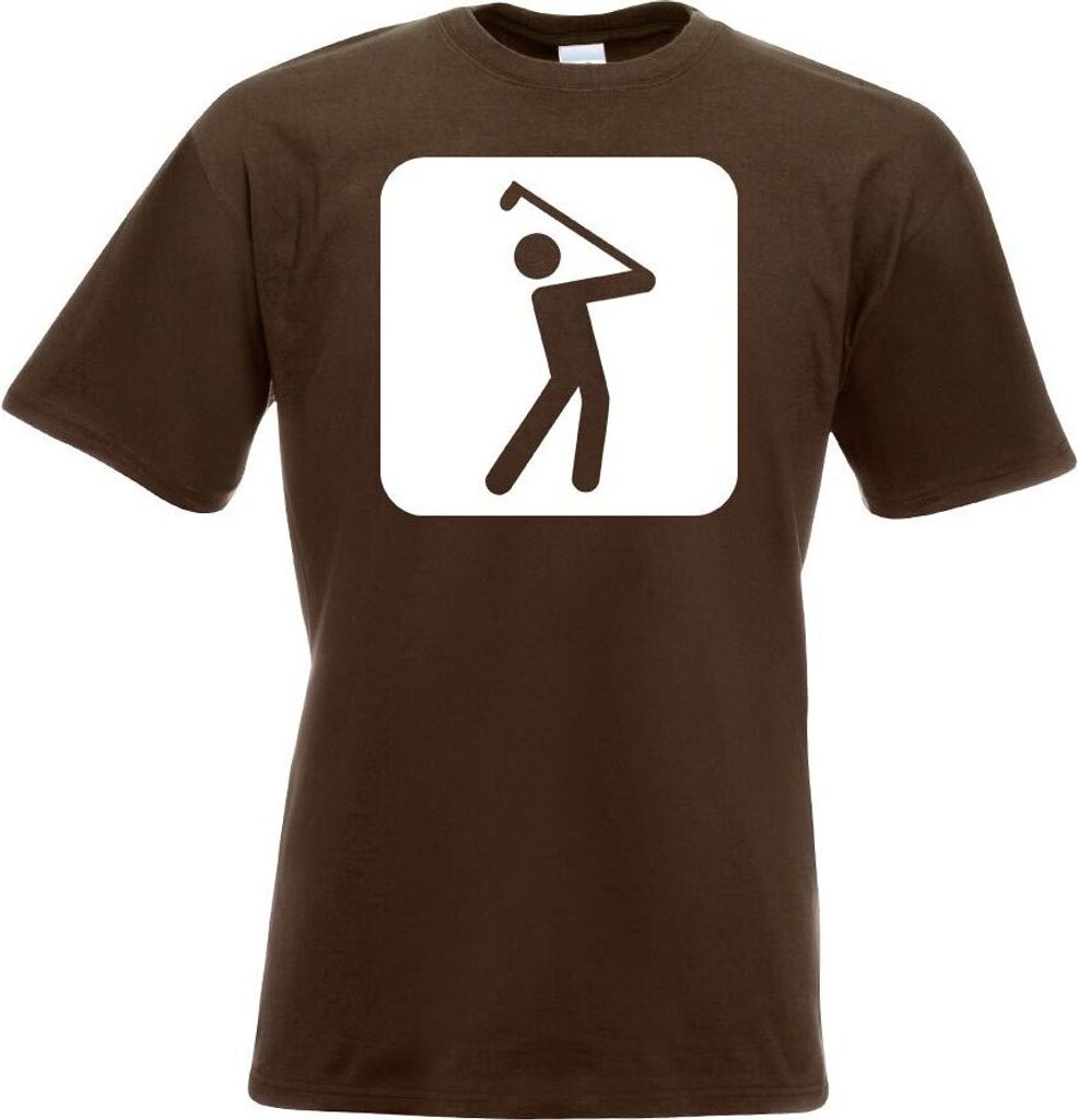 Kiwistar - T-Shirt - Chocolate - Golfplatz Golfen Piktogramme Herren Funshirt Bedruckt Design Sprüche Spruch Motive - mit Motiv Bedruckt - Funshir...