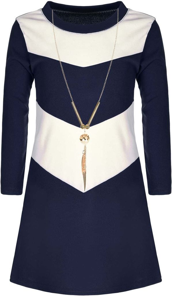 BEZLIT Schlichtes Mädchen Kleid mit Kette Navy 116 Produktbild 
