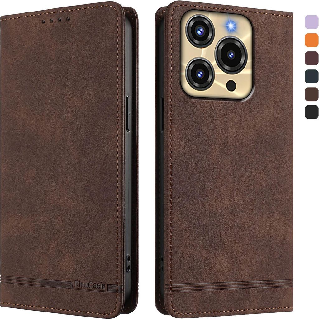 Hülle für Oukitel C69, Retro Kunstleder Ständer Klapphülle mit Kartenfächer und Magnetische Braun