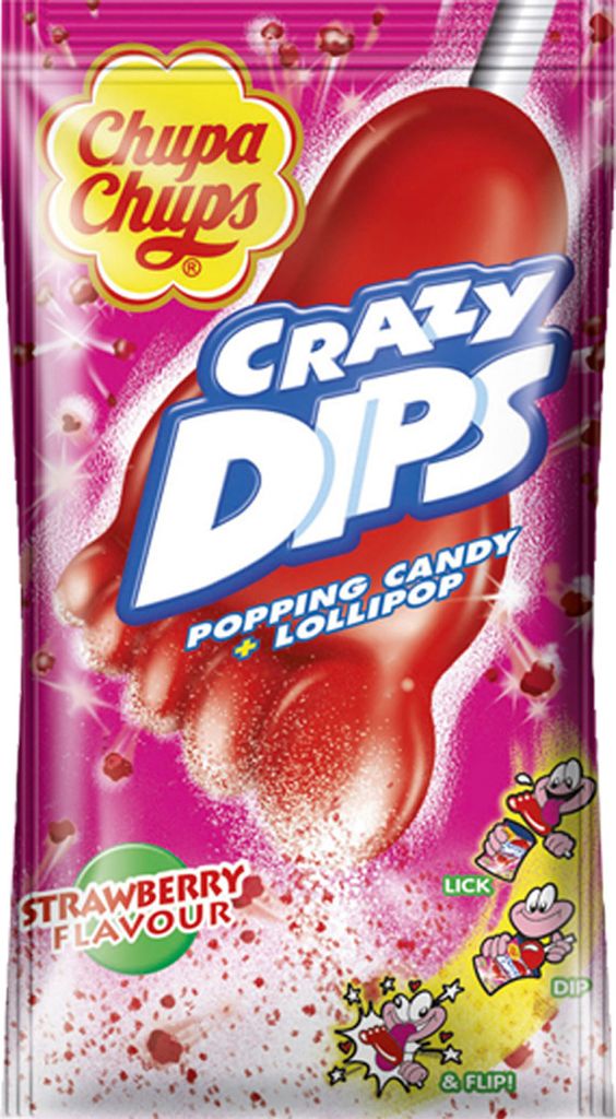 Chupa Chups Crazy Dips Strawberry Lolly prickelnde Obrázek produktu 