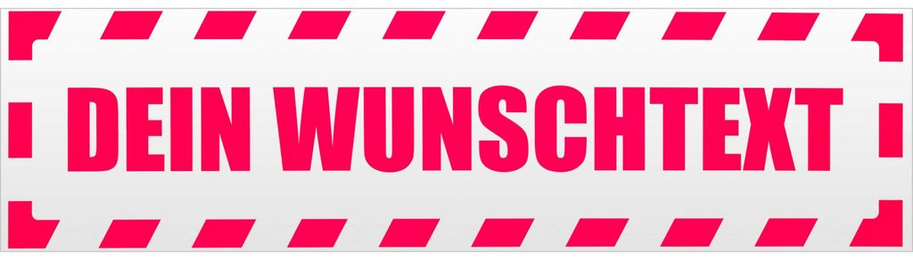 Kiwistar Dein Wunschtext gestreift Magnetschild Schild magnetisch - 20cm Neonpink - Magnetfolie für Auto PKW Kfz