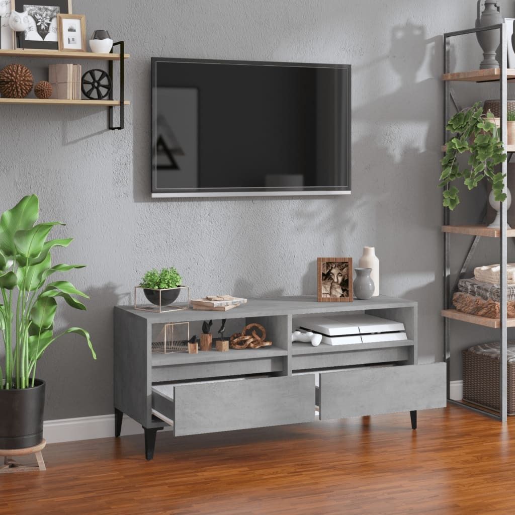 TV-Schrank Betongrau 100x34,5x44,5 cm Holzwerkstoff , TV-Schränke Design 2024