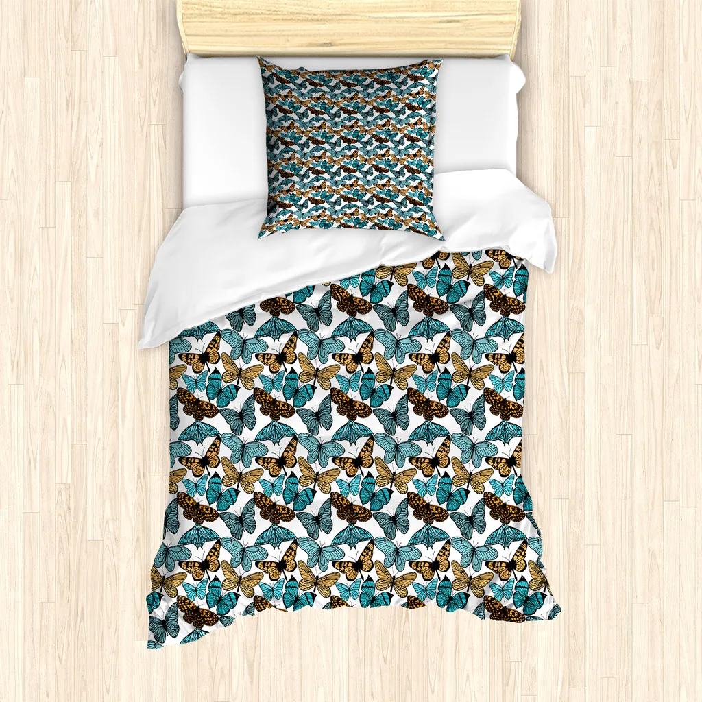 Housse de couette Papillon Hypoallergénique 135x200 contre Allergies