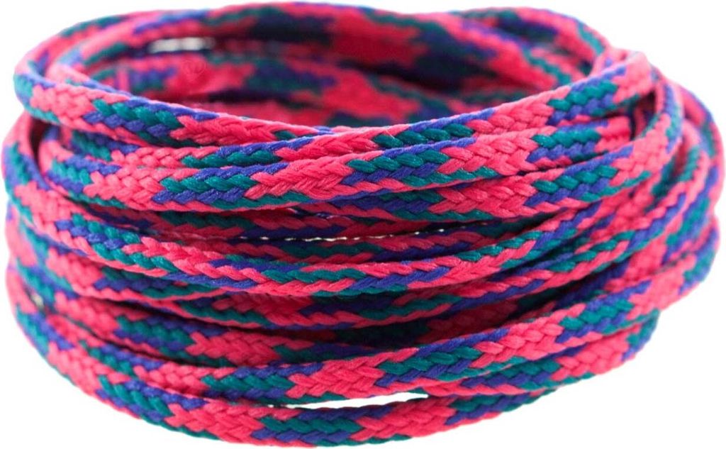 3m Polyesterschnur 4mm mehrfarbig PES Kordel Polyesterkordel Flechtschnur , Farbe:pink/petrol/blau