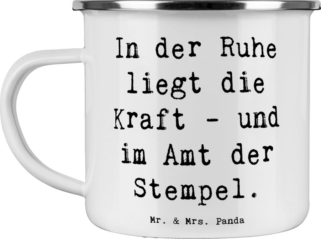 Mr. & Mrs. Panda Teetasse Spruch Beamtin Kraft - Weiß - Geschenk, Pott, Berufe, Teebecher, Organisation, Campingtasse, In der Ruhe liegt die, Gela...