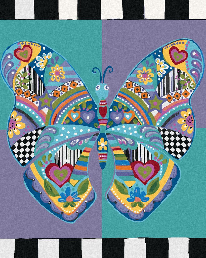 Zuty - Malen nach Zahlen - SCHMETTERLING (JONNA JAMES), 40x50 cm, mit Keilrahmen (bereits gespannt)