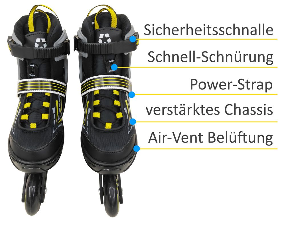 Inline Skates Kinder Rollschuhe verstellbar 6tlg Schützer-Set Schutzset Schützer 