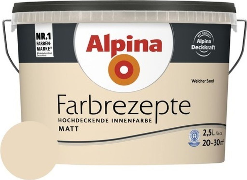 Alpina Wandfarbe Farbrezepte Weicher Sand 2,5 l Produktbild 