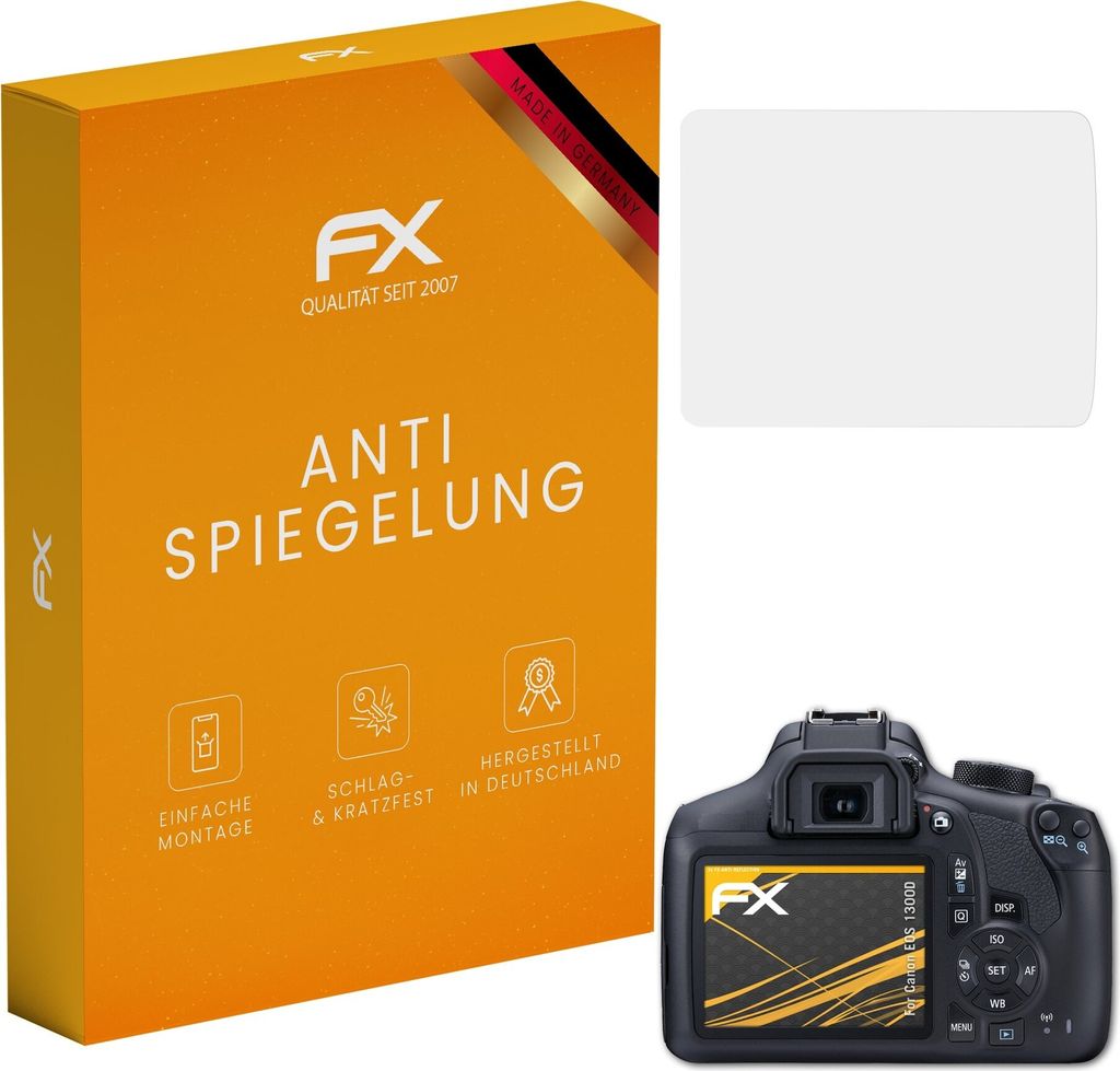 atFoliX FX-Antireflex 3x Schutzfolie kompatibel mit Canon EOS 1300D Displayfolie