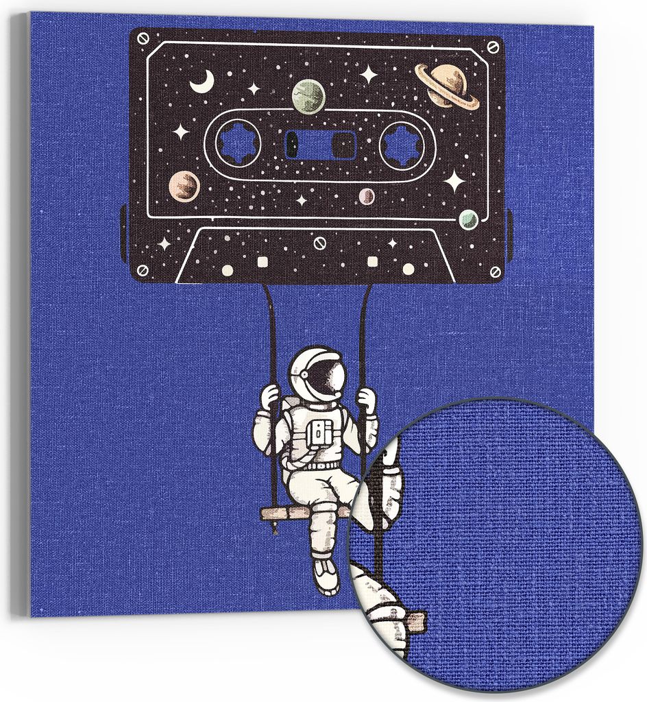DEQORI Hybrid Leinwand Bild 30x30 cm 'Kosmische Klänge' Wandbild Glas flach modern