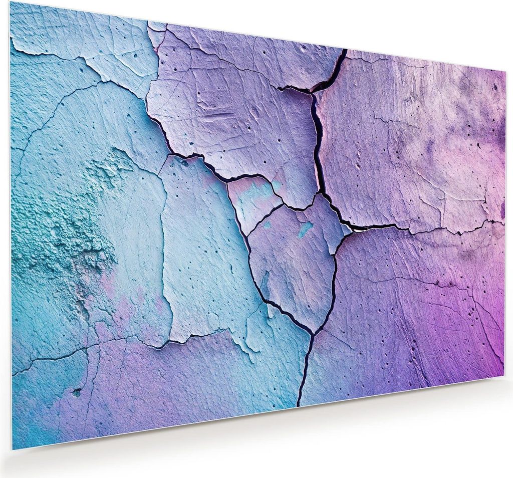 Glasbild 90x60cm in XXL für Wohnzimmer, Schlafzimmer Motiv Rissige Oberfläche