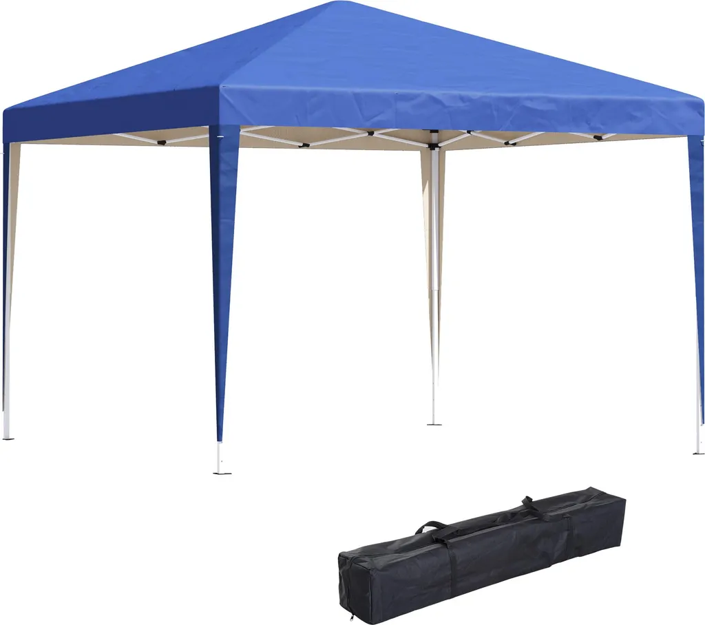 Barnum de jardin pliant 3x3m Tente de réception pop up avec sac Bleu