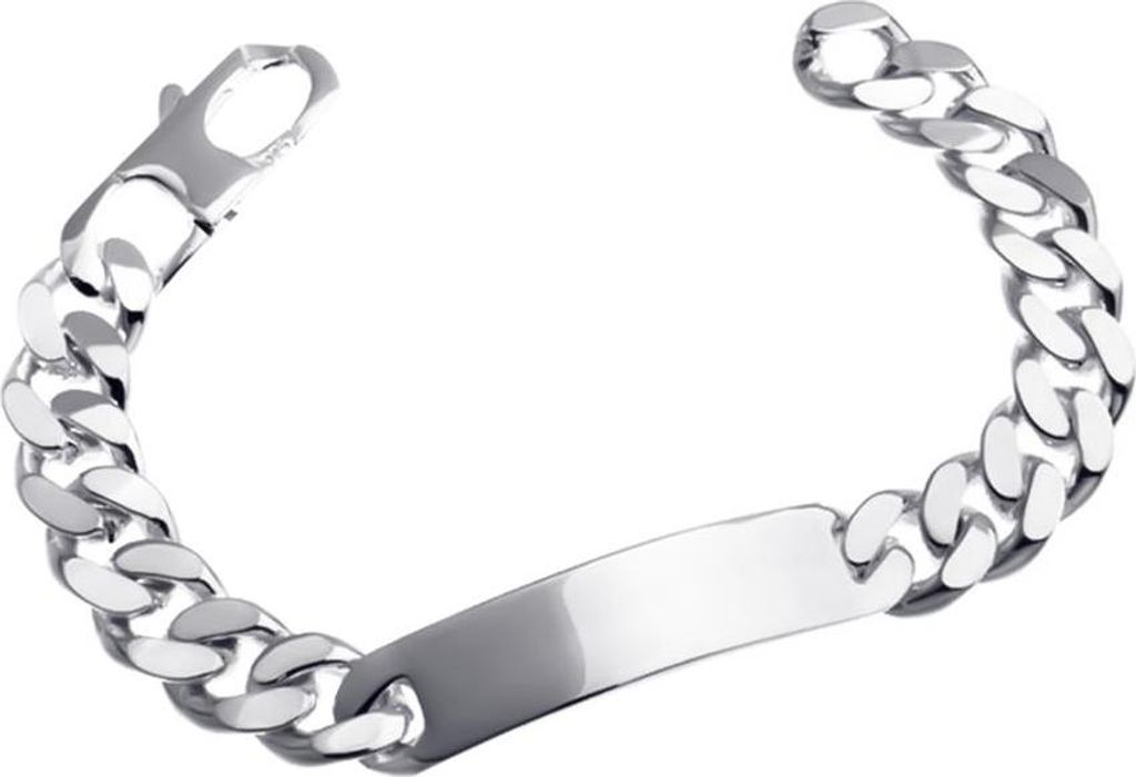 SILBERKETTEN STORE Gravurarmband 10,5mm - 925 Silber, Länge wählbar von 17-25cm - 21cm