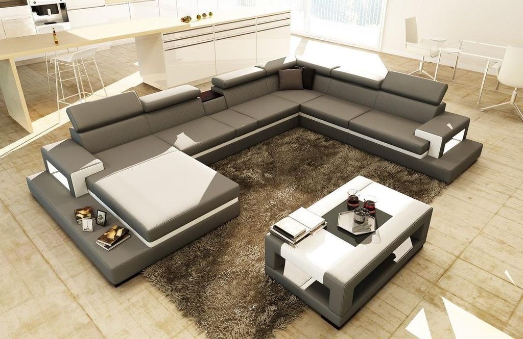 Ecksofa Leder Sofa Relax Funktion Couchen Big