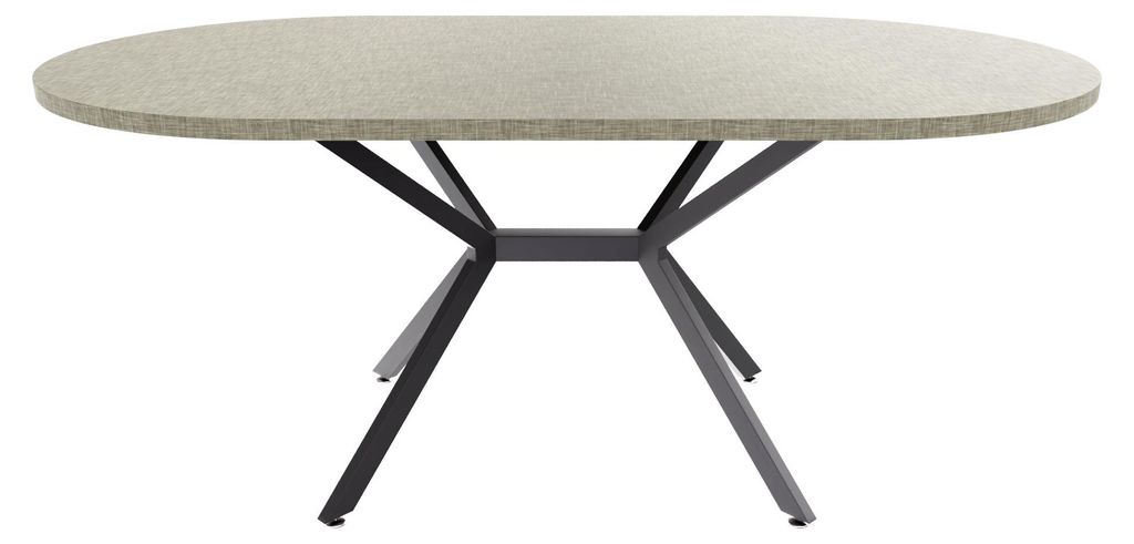 Marui Big - Ovaler Esstisch 180x100 cm aus strukturiertem Holz mit zentralem Metallfuß Ashi