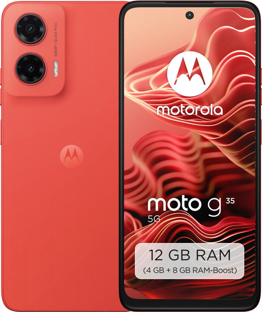 moto G35 5G 4GB + 128GB Guava Red Smartphone Produktbild 