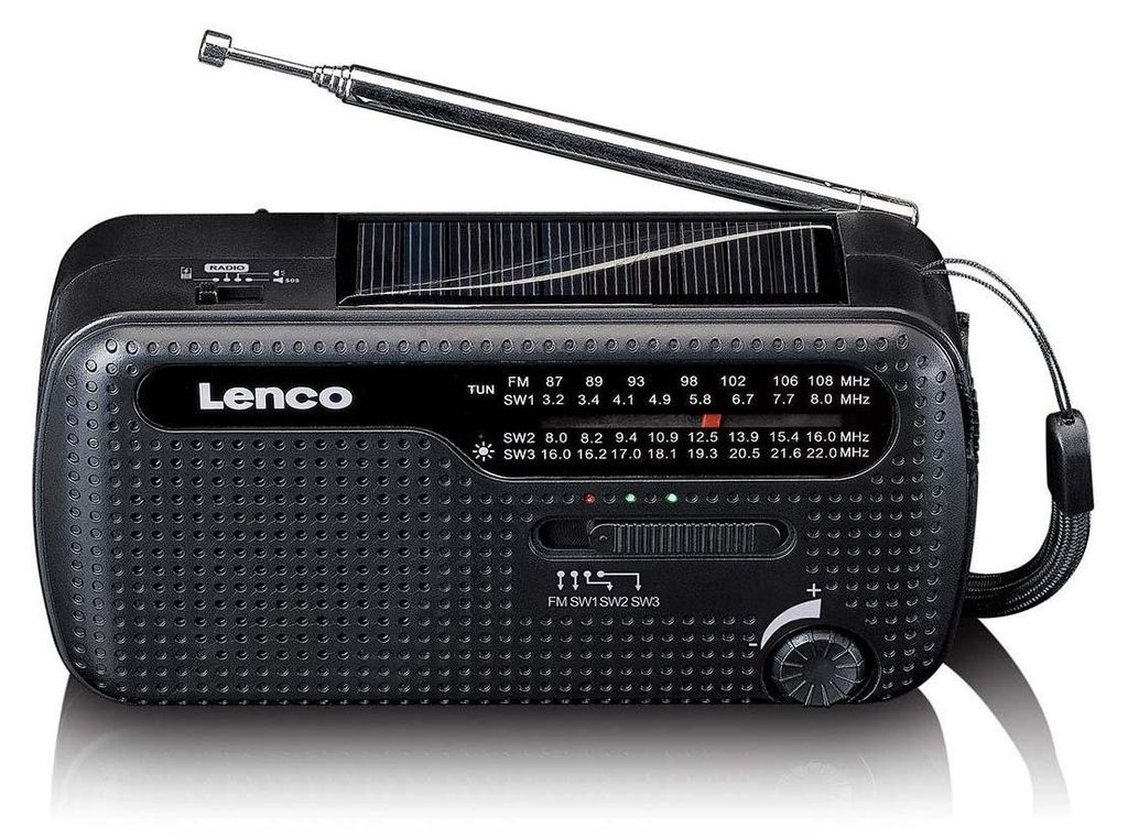 Lenco MCR-113BK - Radio portable d'urgence à manivelle avec Image du produit 