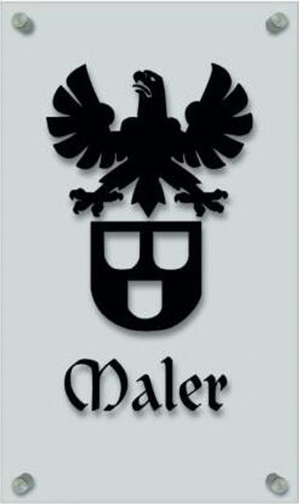 Zunftschild Handwerkerschild - Maler - beschriftet auf edler Acryl-Kunststoff-Platte – 309448 Color - schwarz