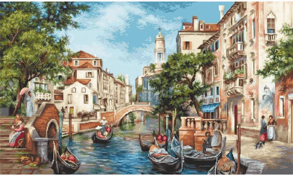 Broderie Point de Croix Compté Venise San Polo - Canevas Luca-S XXL