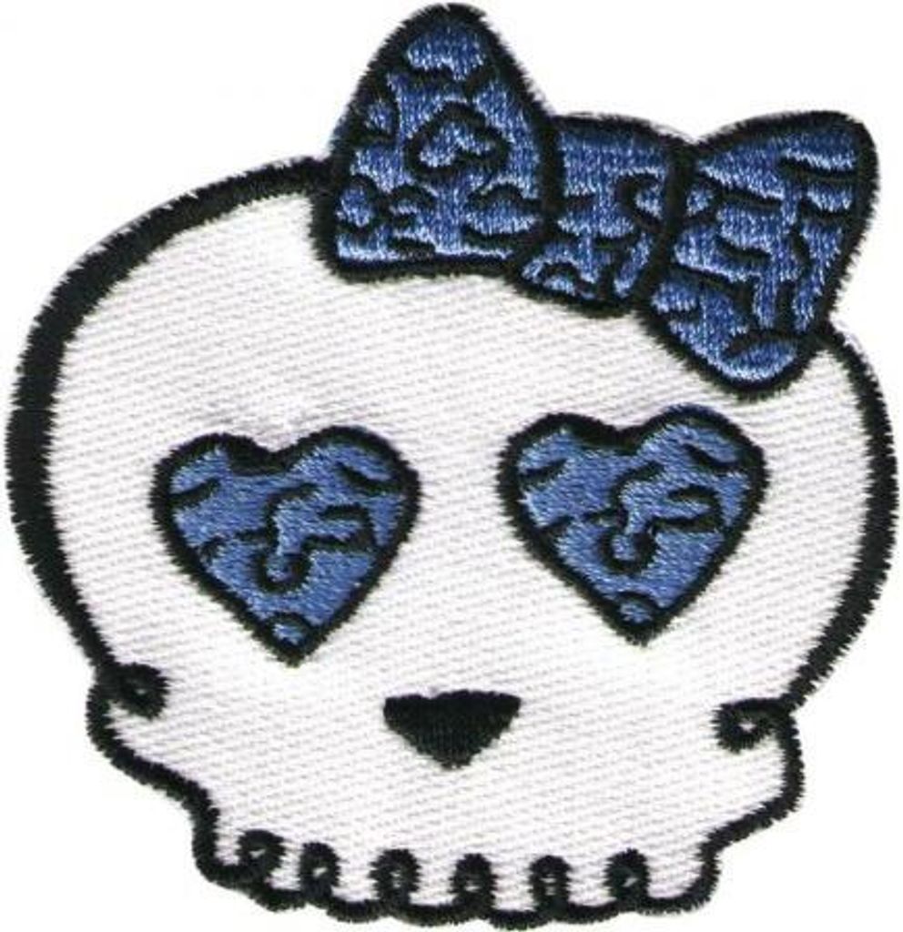 AUFNÄHER - Totenkopf Girl - 04936 - Gr. ca. 7 x 7 cm - Patches Stick Applikation
