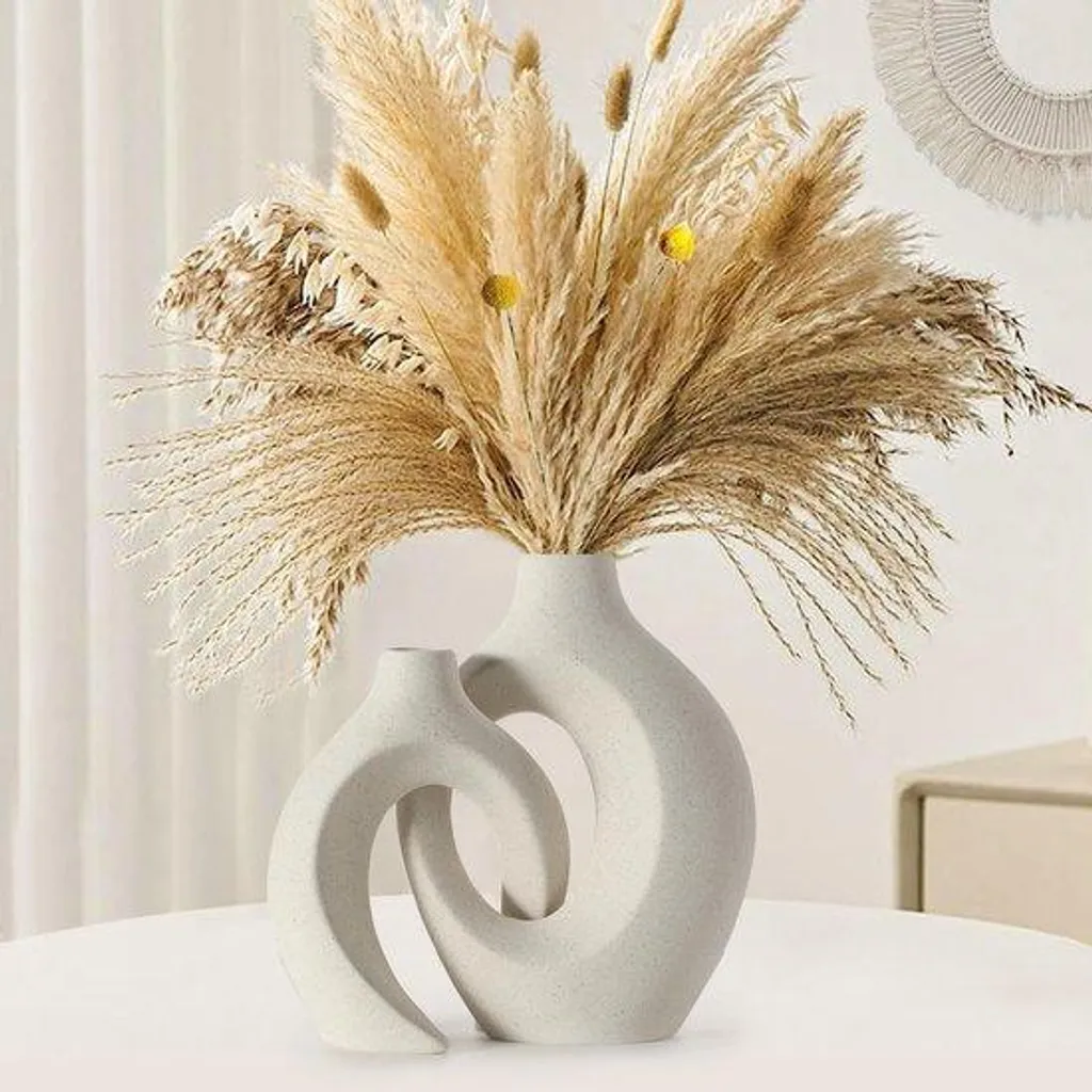 Vases décoratifs en céramique beige design animalier pour salon moderne