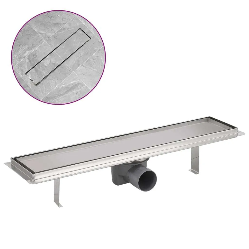 Rigole de douche 530x140 mm inox pour évacuation de salle de bain chic