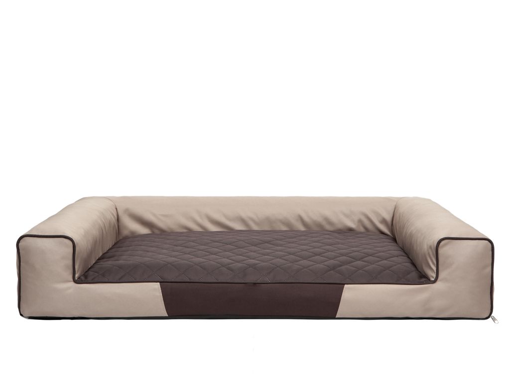 PillowPrim Hundebett Deluxe 75x50 Cm - Kuschelige Höhle Aus Öko-Leder & Cord, Waschbar & Antirutsch
