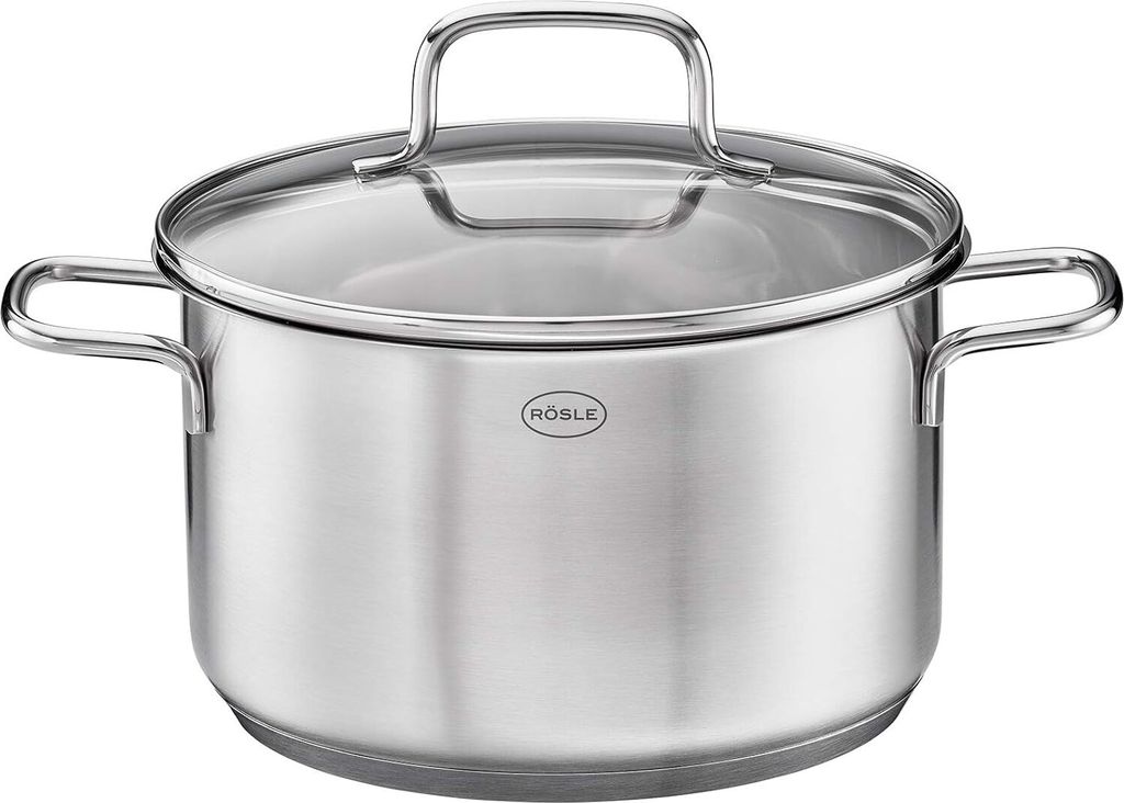 Rösle Kochtopf Basic Line Ø 20 cm Edelstahl, mit Glasdec Produktbild 