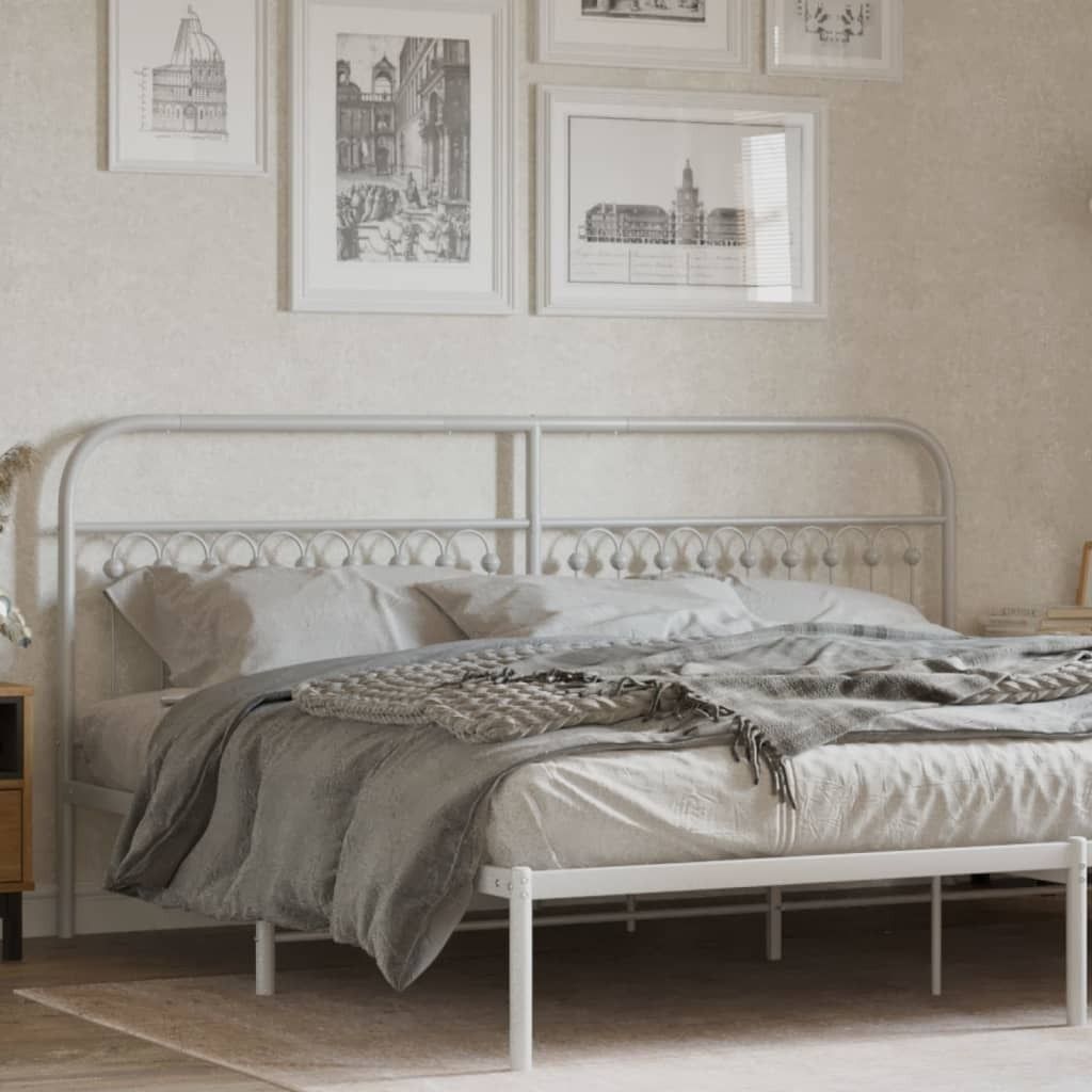 "Rabatt" Bettkopfteil modern - Kopfteil für Bett - Metall Weiß 200 cm - Kopfteile CC17310