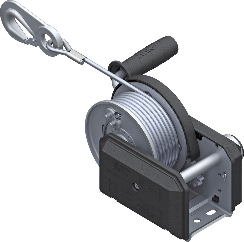 Handseilwinde (Seilwinde) Zugkraft 500 kg, mit Seil ø 5 mm und Karabiner, L 20 m