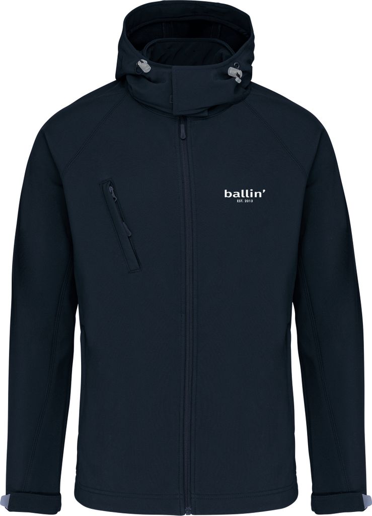 Ballin Est. 2013 Softshell Hooded Jas Blau - Große M