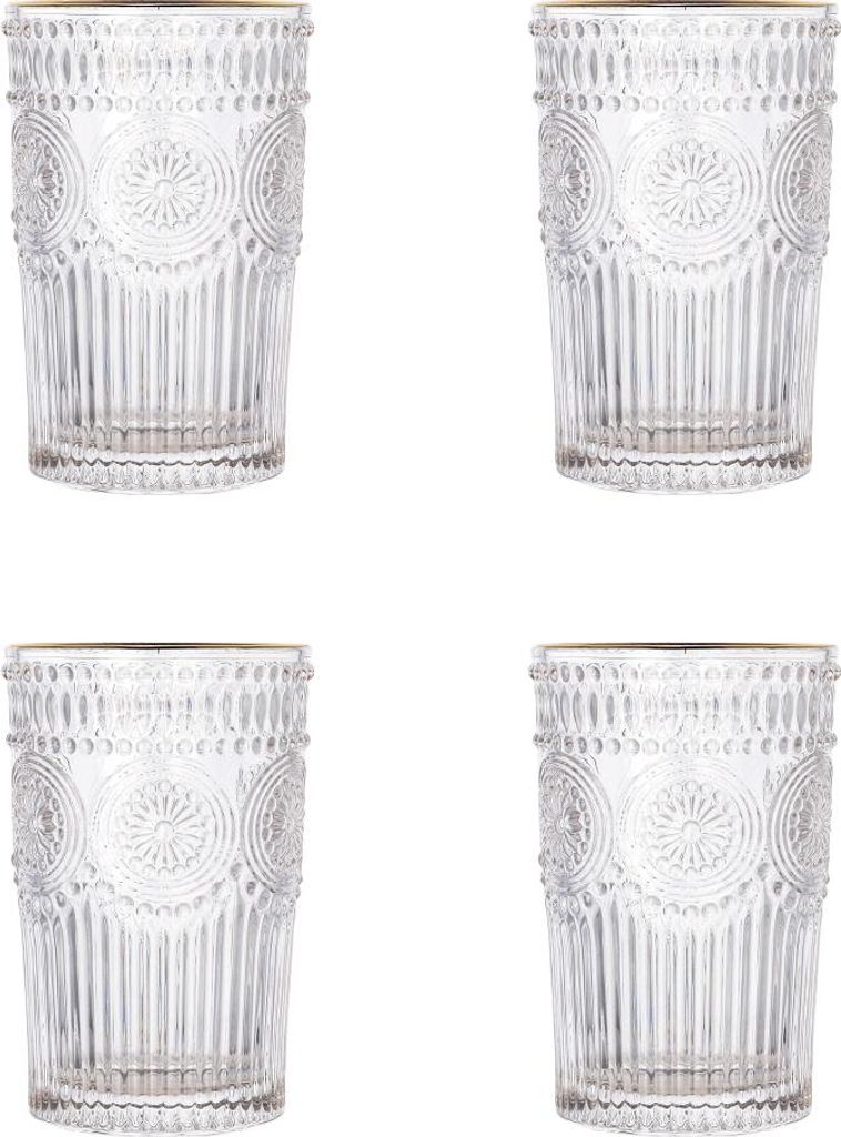 HOMLA BARREL Glas mit Goldrand 0,35 l 4er-Set