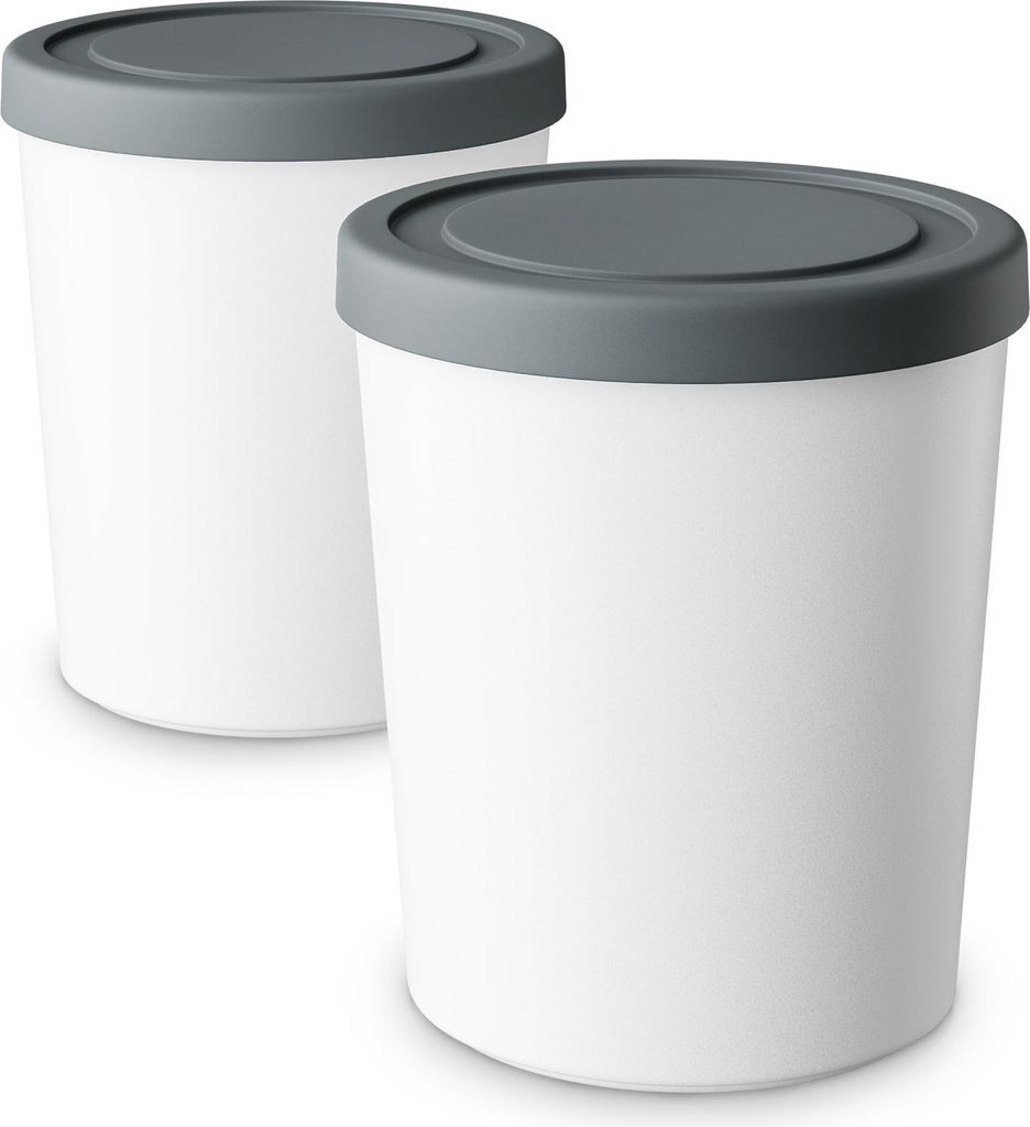 Klarstein Eisbehälter Für Speiseeis – 2x 1L, Spülmaschinenfest, Mit Deckel, Kunststoff, Für Selbstgemachtes Eis & Joghurt, Stapelbar, Passend...