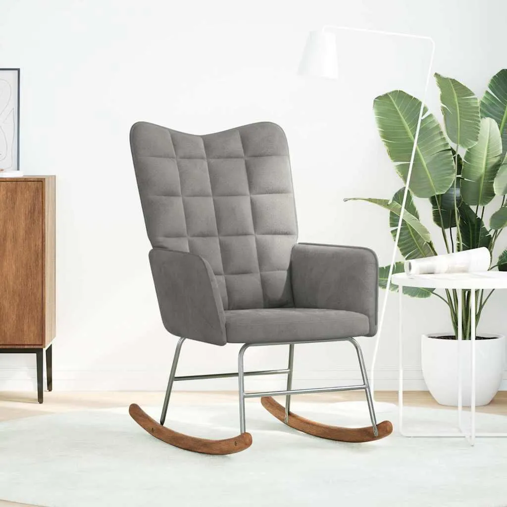 VidaXL Poltrona Dondolo Con Sgabello In Velluto Blu – Design Chic E Massimo Comfort