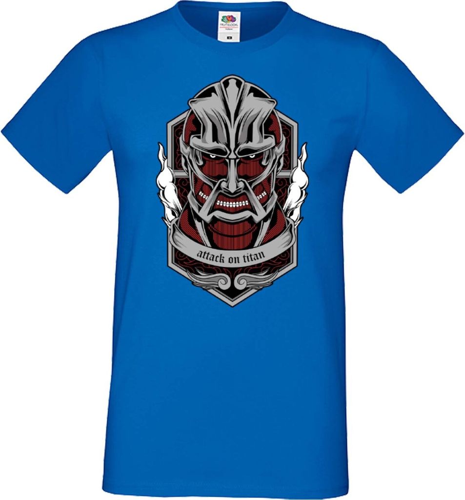 Herren T-Shirt Anime Manga Attack Anime On Titan 01 Beast Titans, Man S / Blau
