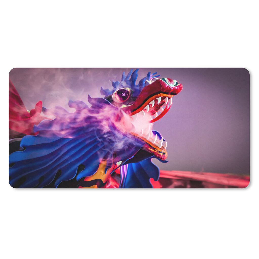 MuchoWow Mauspad Mousepad Kunstwerk eines Drachens, der Rauch bläst 60x30 cm - Mousepads - Maus Mat - Pad - Mausunterlage - Nachhaltig
