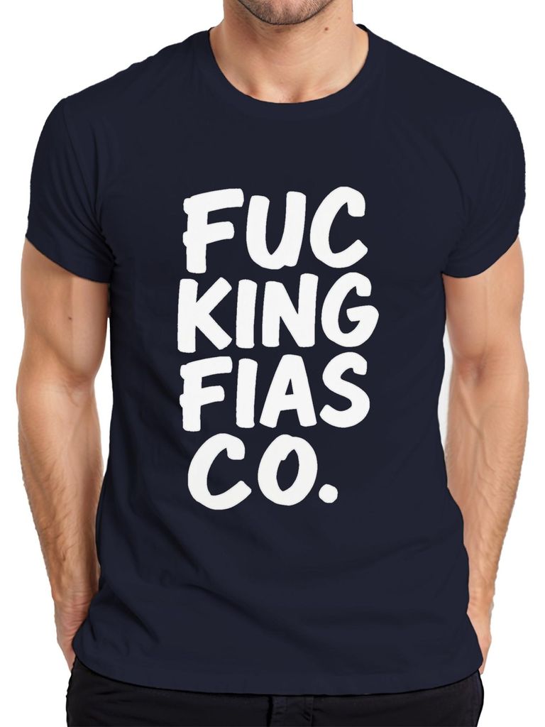 FUCKING FIASCO lustig sarkastisch Geschenk Alltag Grunge Herren T-Shirt, Navy, 3XL