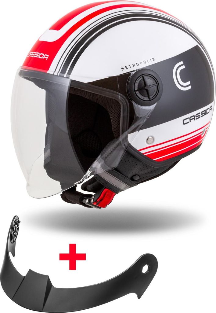 helm Handy Metropolis, CASSIDA (schwarz/weiß/rot, Größe XL)