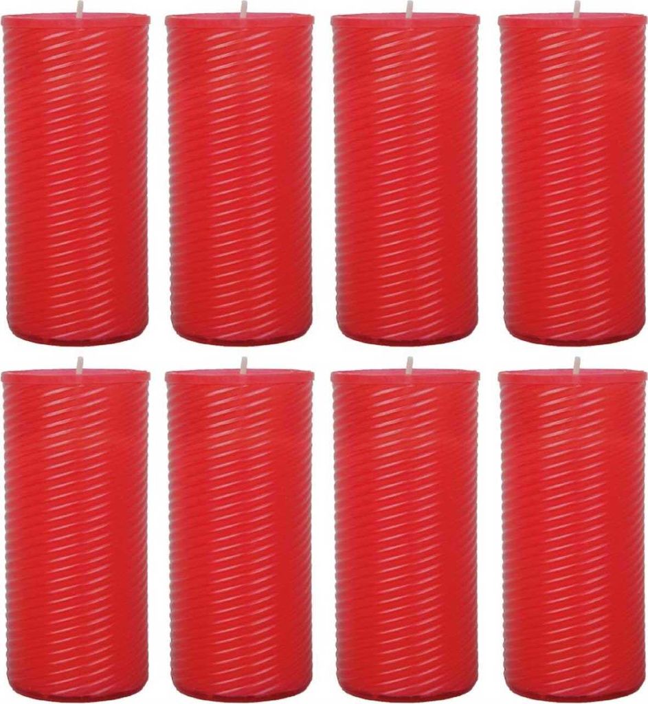 Ersatzkerze N3 Rot H13 cm (8er-Pack) – Grabkerze Produktbild 