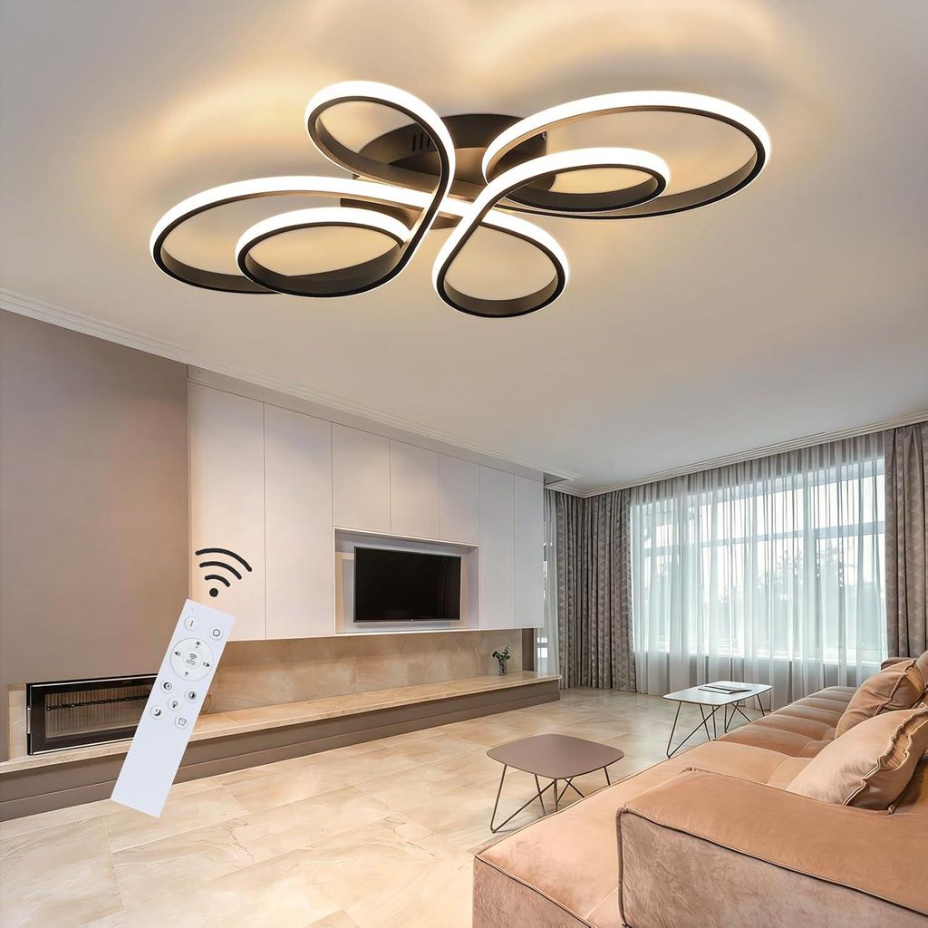 ZMH LED Stropní Lampa Černá Stropní Lampa 80CM Stmívatelná Obrázek produktu 