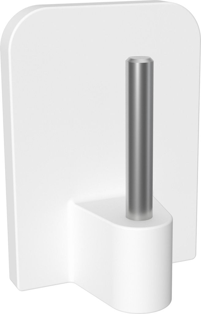 Interdeco Klebehaken mit Metallstift / Klebebefestigung für Vitragestangen Weiß, Pack. 4 Stück