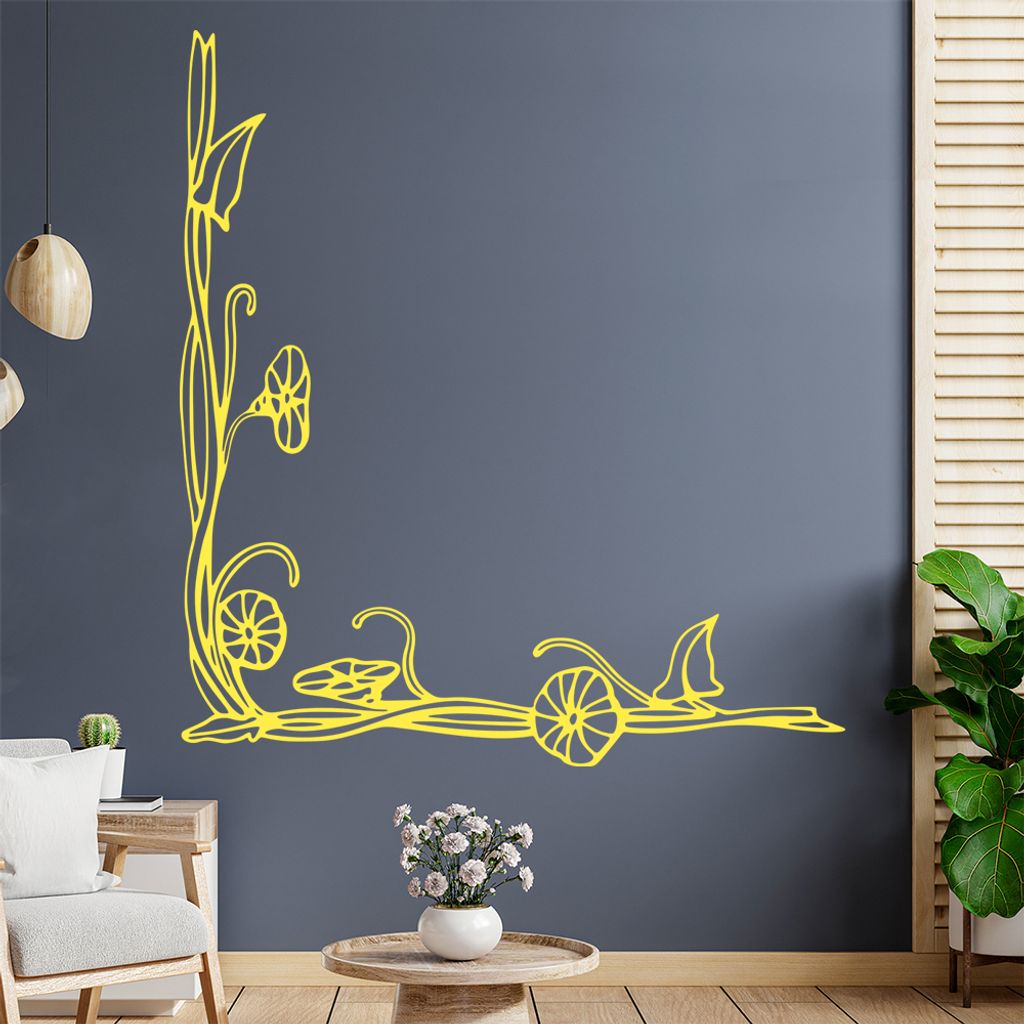 Blumen - Ranken Wandtattoo in 6 Größen - Wandaufkleber Wall Sticker - Dekoration, Küche, Wohnzimmer, Schlafzimmer, Badezimmer