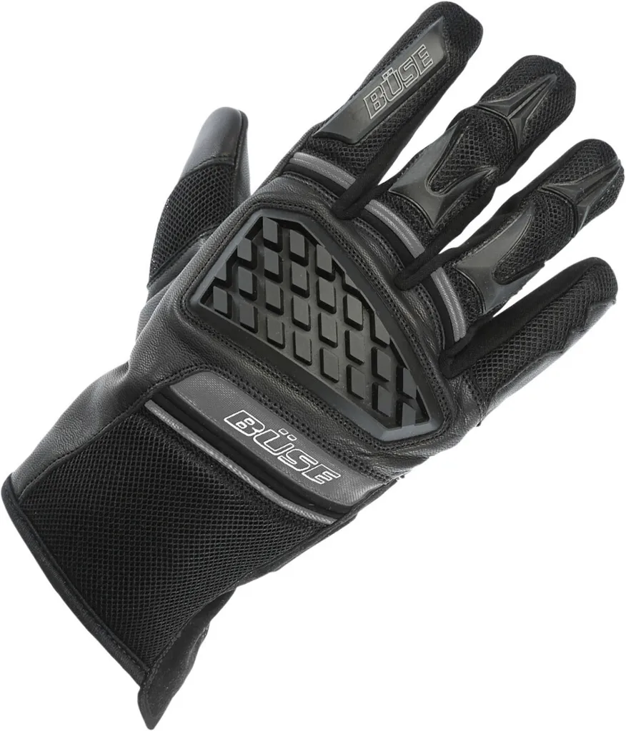 Gants moto Büse Braga noir 11 avec coque de protection et grip optimal